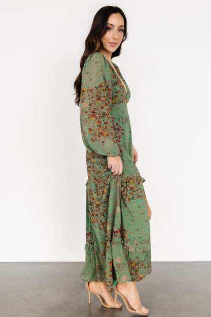 Autumn Floral Maxi Dress-Cozy Knit Sets
