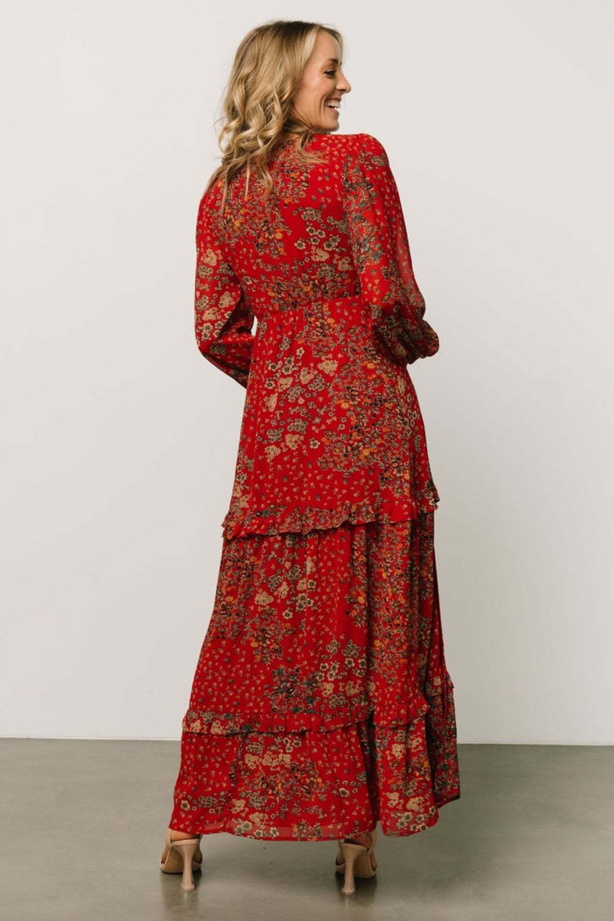 Autumn Floral Maxi Dress-Cozy Knit Sets