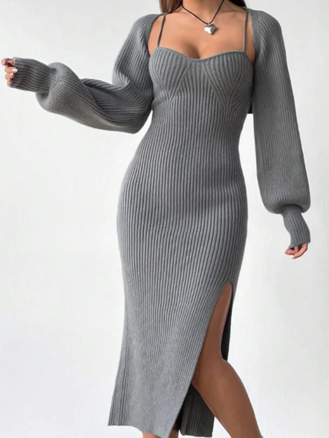 Cami Sweater Dress And Cardigan-Cozy Knit Sets