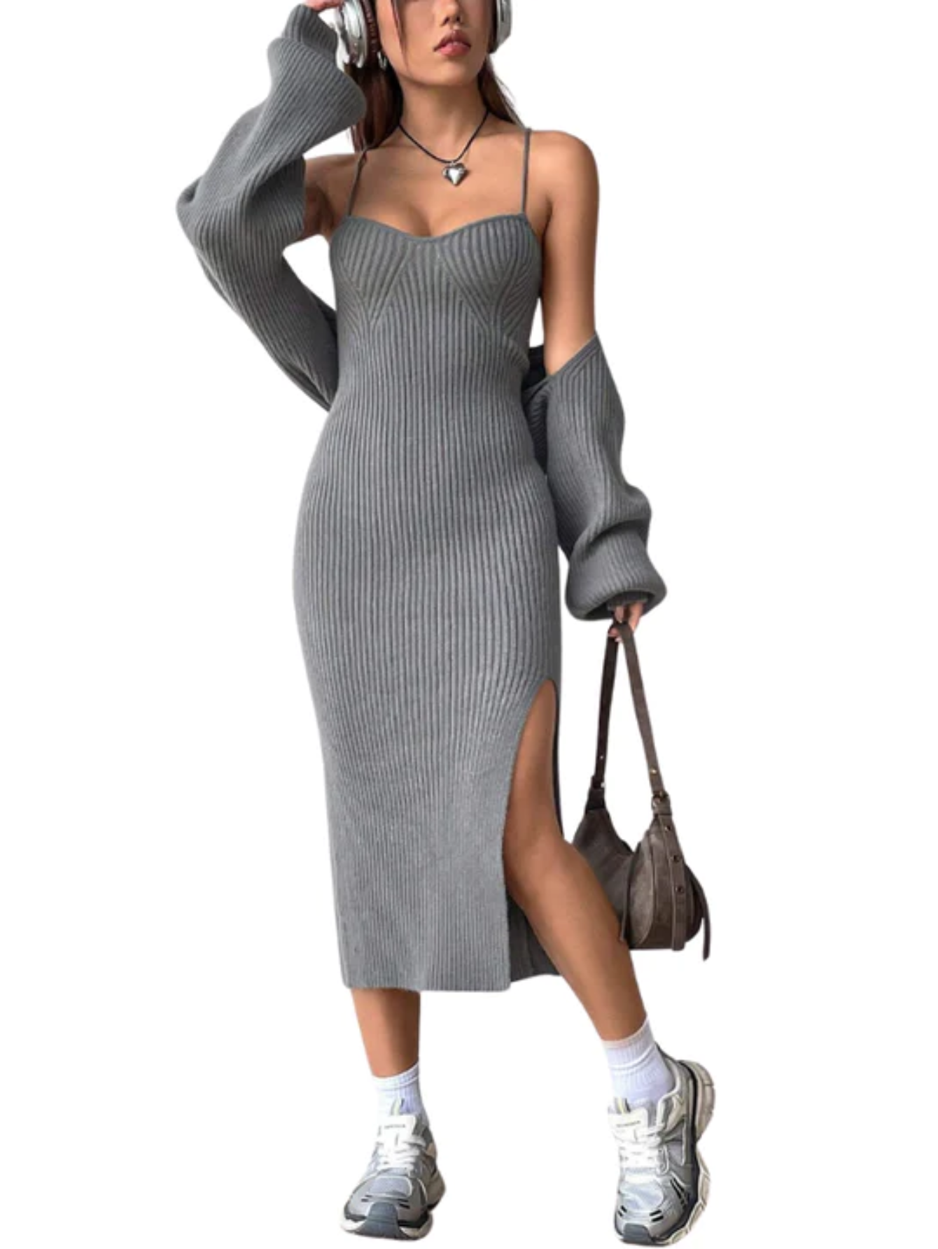 Cami Sweater Dress And Cardigan-Cozy Knit Sets