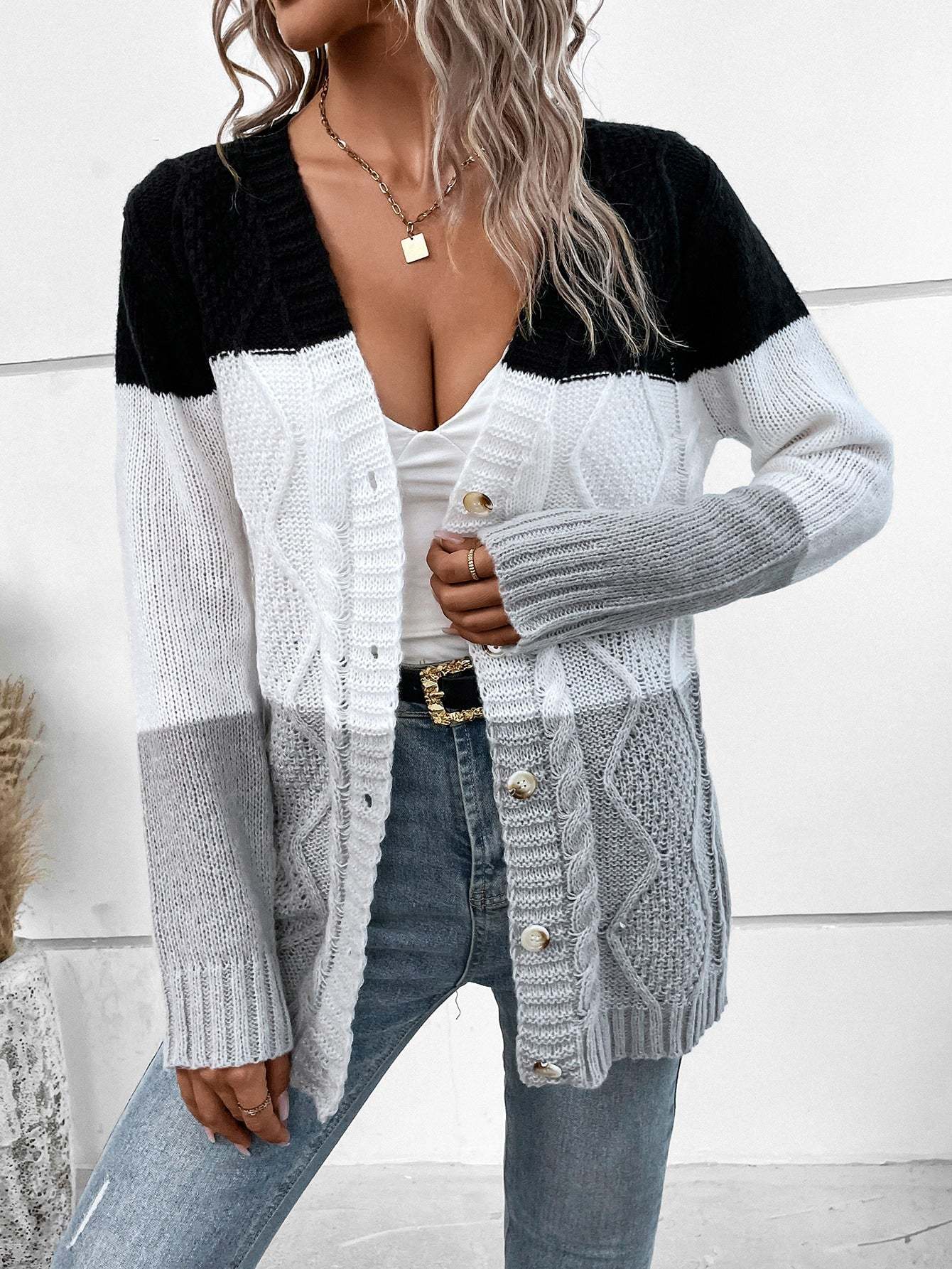 Cable Knit Cardigan-Cozy Knit Sets