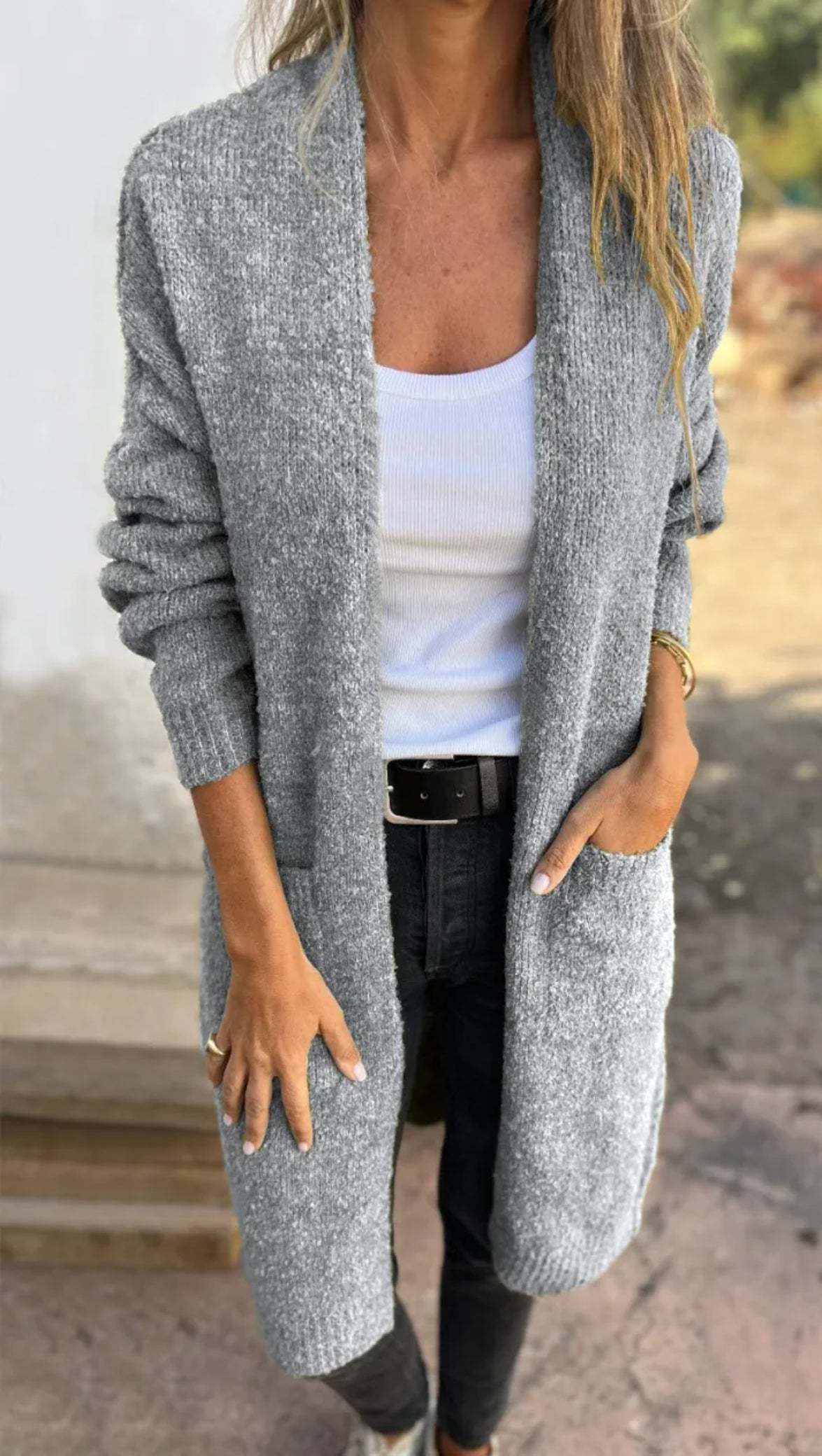 Cardigan Knit Pocket Sweater-Cozy Knit Sets