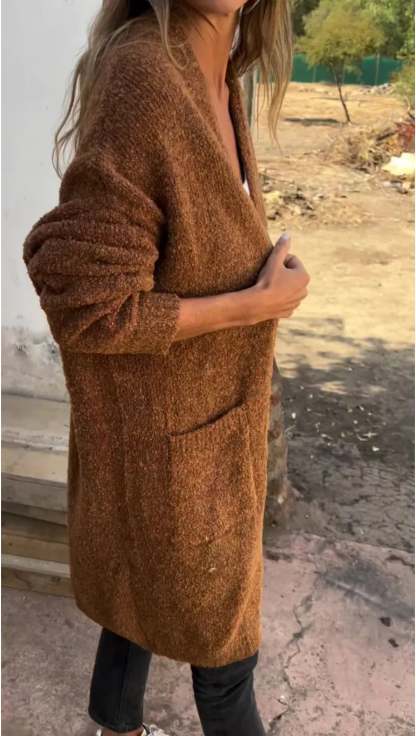 Cardigan Knit Pocket Sweater-Cozy Knit Sets