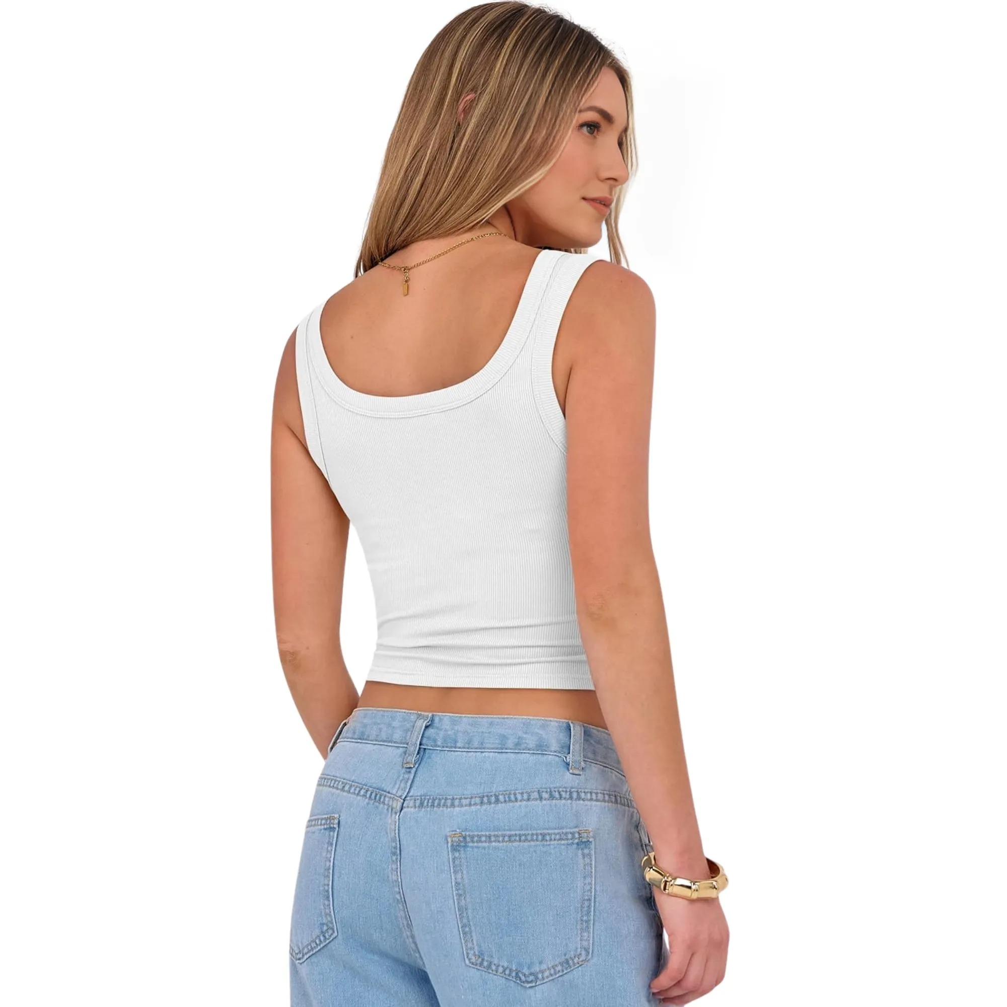 Casual Crop Tank Tops For Women Basic Outfit