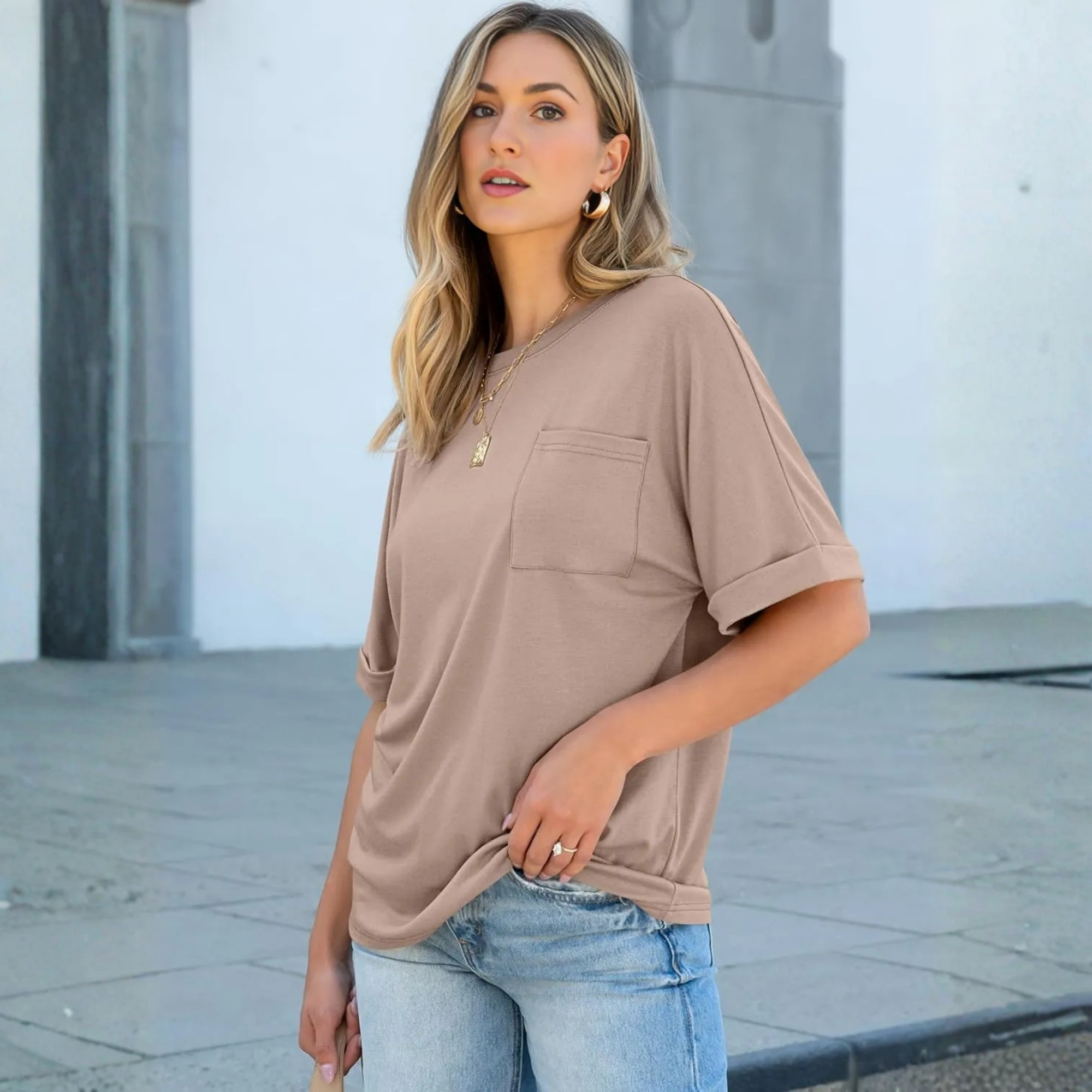 Casual Oversized Loose Summer Short Sleeve Shirt For Women