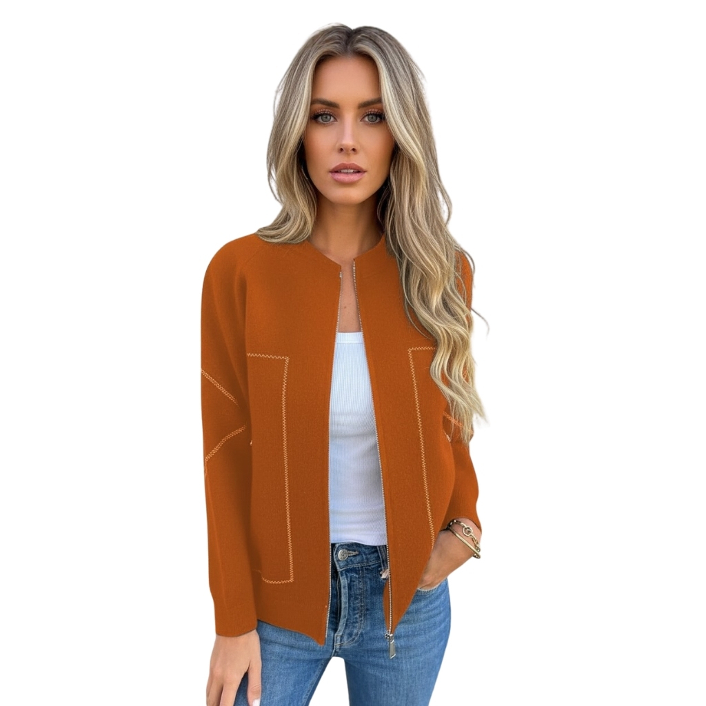 Casual Zip Front Jacket With Pockets