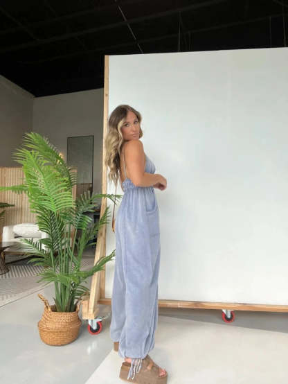 Casual Style Denim Jumpsuit-Cozy Knit Sets