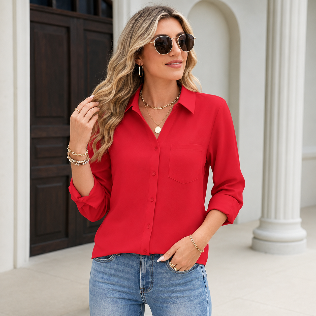 Casual Button Down Top For Everyday Outfits For Women
