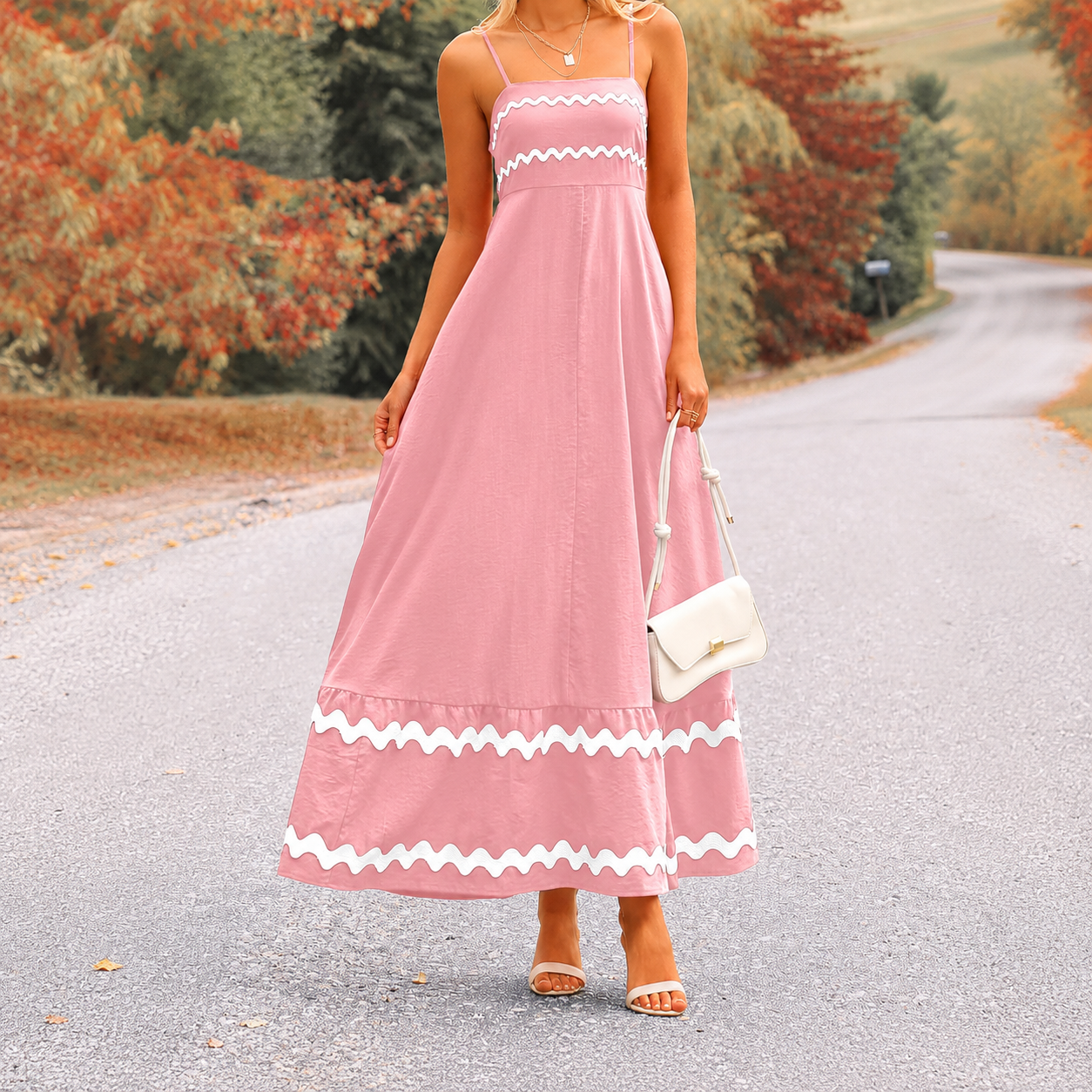 Casual Sleeveless Ruffle Spaghetti Dress For Women