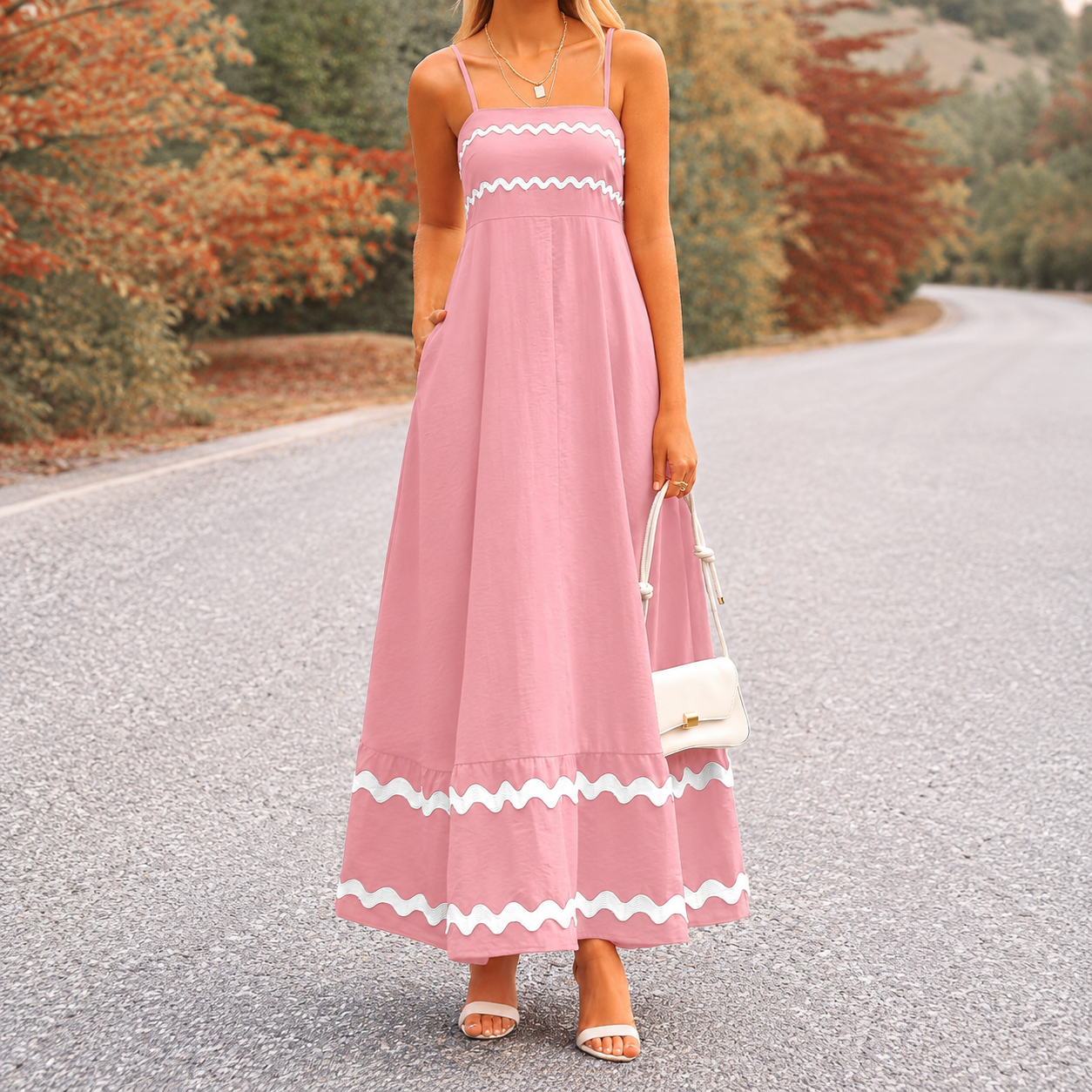 Casual Sleeveless Ruffle Spaghetti Dress For Women