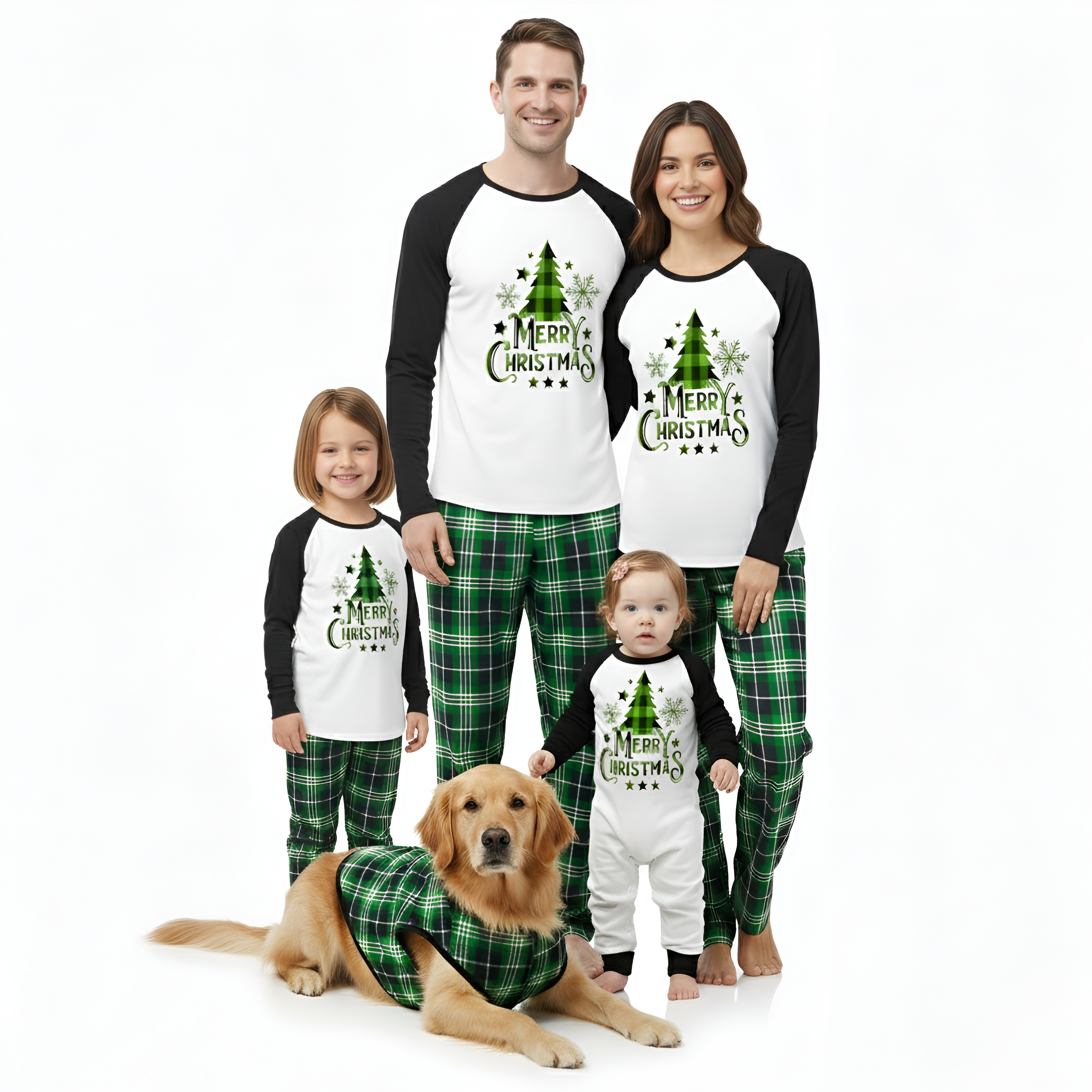 Christmas All Over Print Family Sleepwear With Tree Design