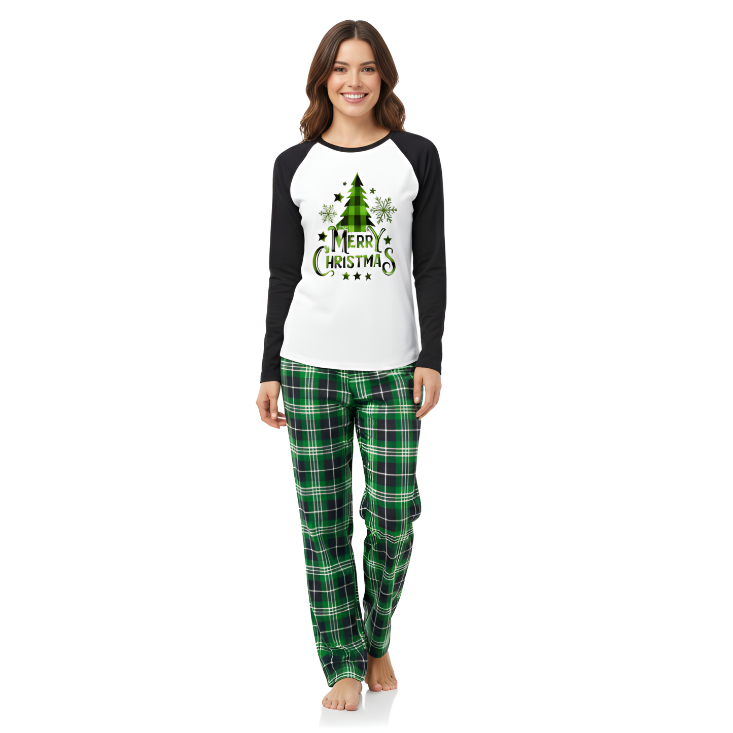 Christmas All Over Print Family Sleepwear with Tree Design