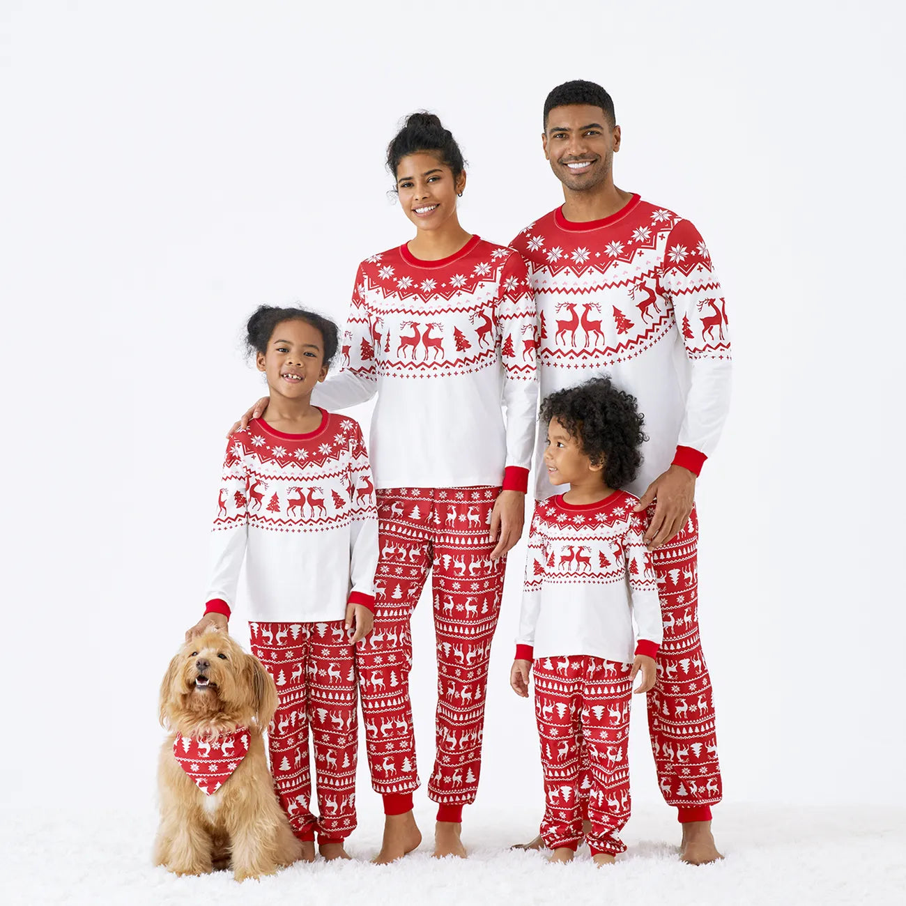 Christmas Reindeer Snowflakes Patterned Family Set-Cozy Knit Sets