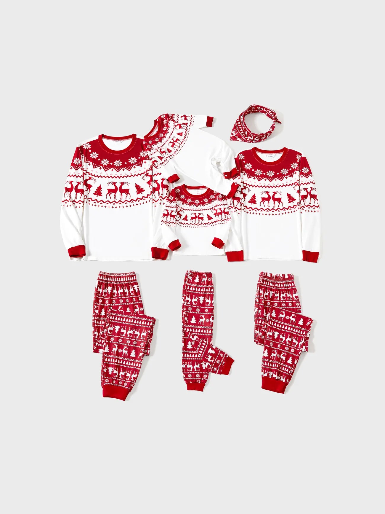 Christmas Reindeer Snowflakes Patterned Family Set-Cozy Knit Sets
