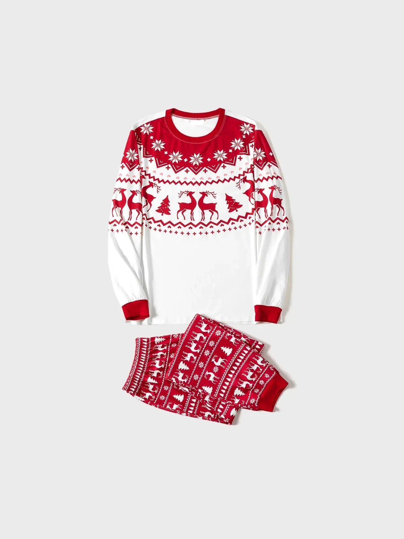 Christmas Reindeer Snowflakes Patterned Family Set-Cozy Knit Sets