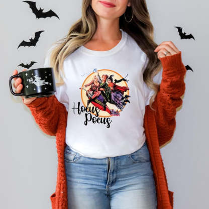 Comfort Halloween Hocus Pocus Printed Shirt-Cozy Knit Sets