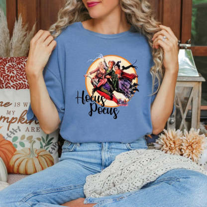 Comfort Halloween Hocus Pocus Printed Shirt-Cozy Knit Sets