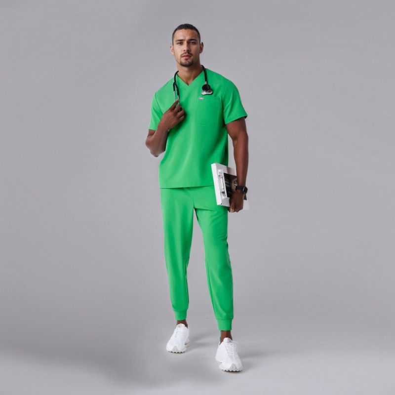 Comfortable Scrub Set For Men With Three Pocket Top And Jogger Pants