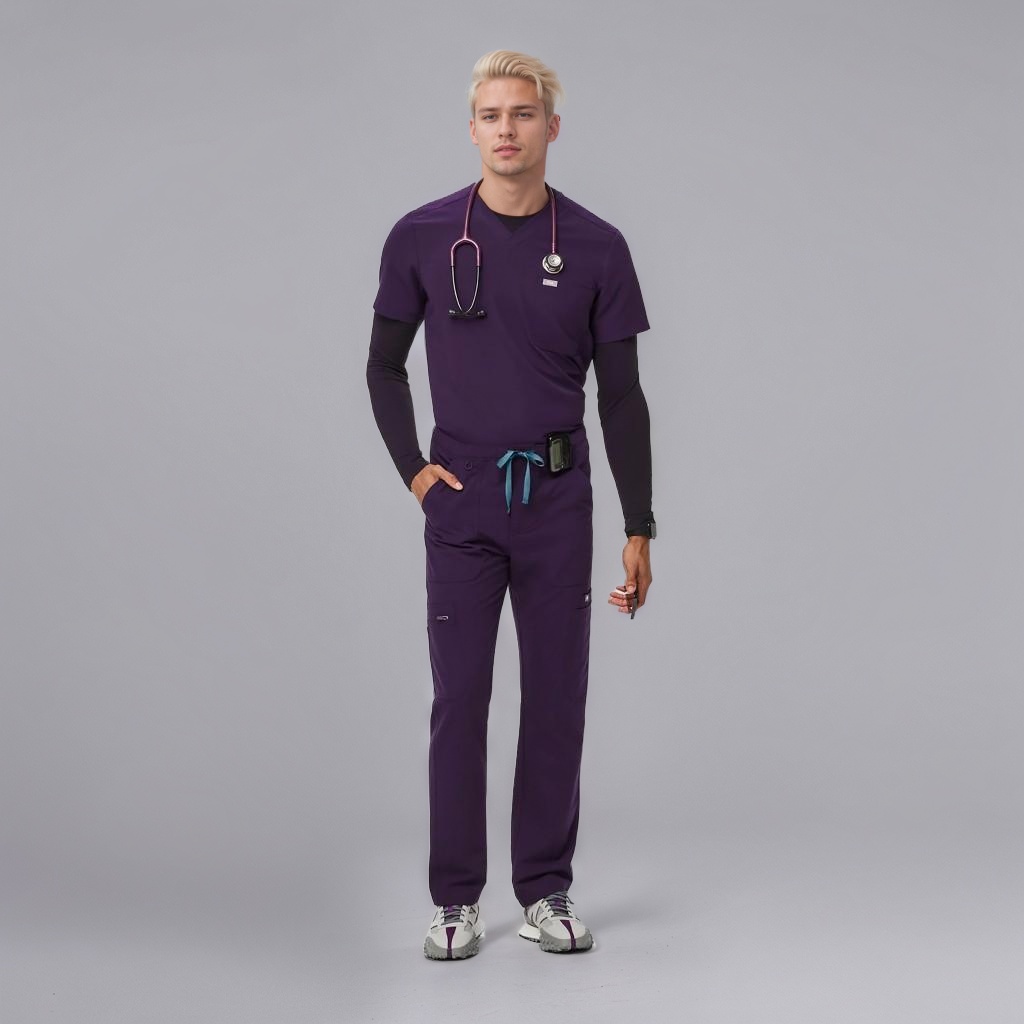 Comfortable Scrub Set For Men With Three Pocket Top And Pants