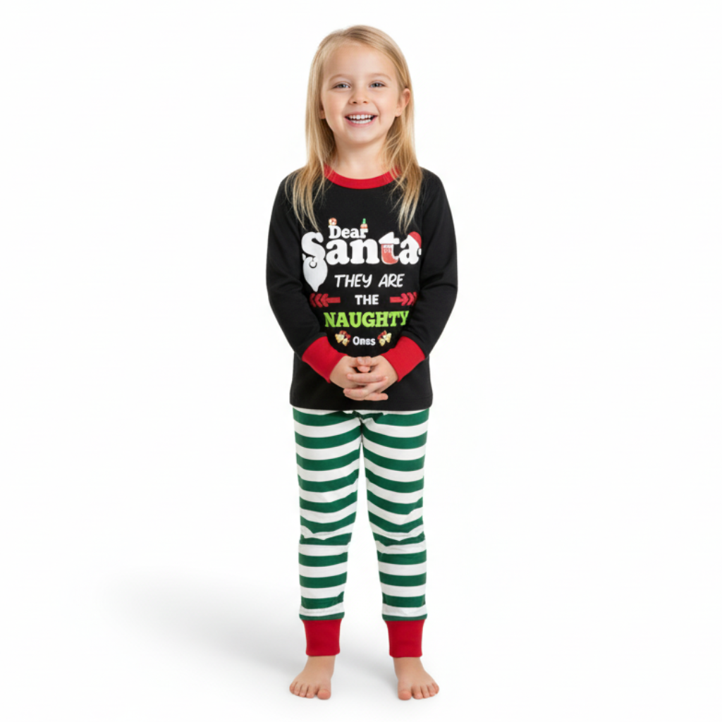 Dear Santa Letter Printed Christmas Family Pajama Set