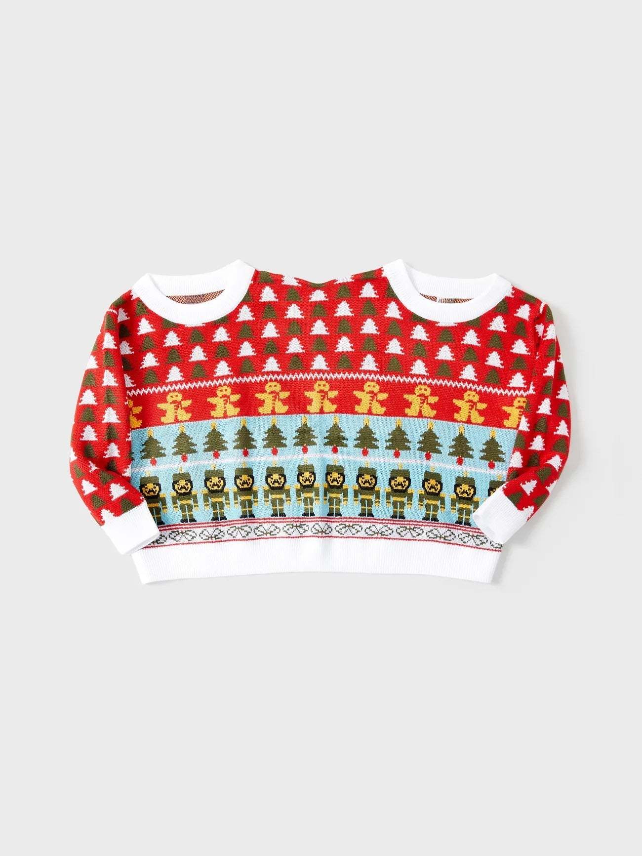 Double Jumper Knit Pullover Tops Christmas Ugly Sweater-Cozy Knit Sets