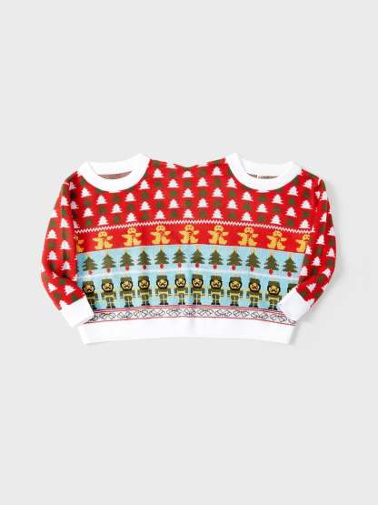 Double Jumper Knit Pullover Tops Christmas Ugly Sweater-Cozy Knit Sets