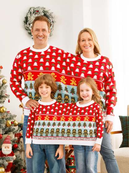 Double Jumper Knit Pullover Tops Christmas Ugly Sweater-Cozy Knit Sets