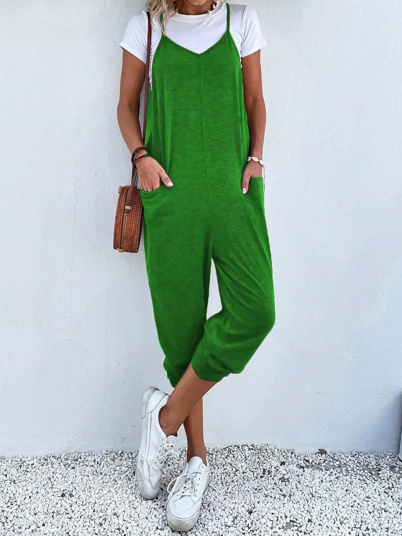 Dual Pocket Keyhole Jumpsuit Without Tee-Cozy Knit Sets