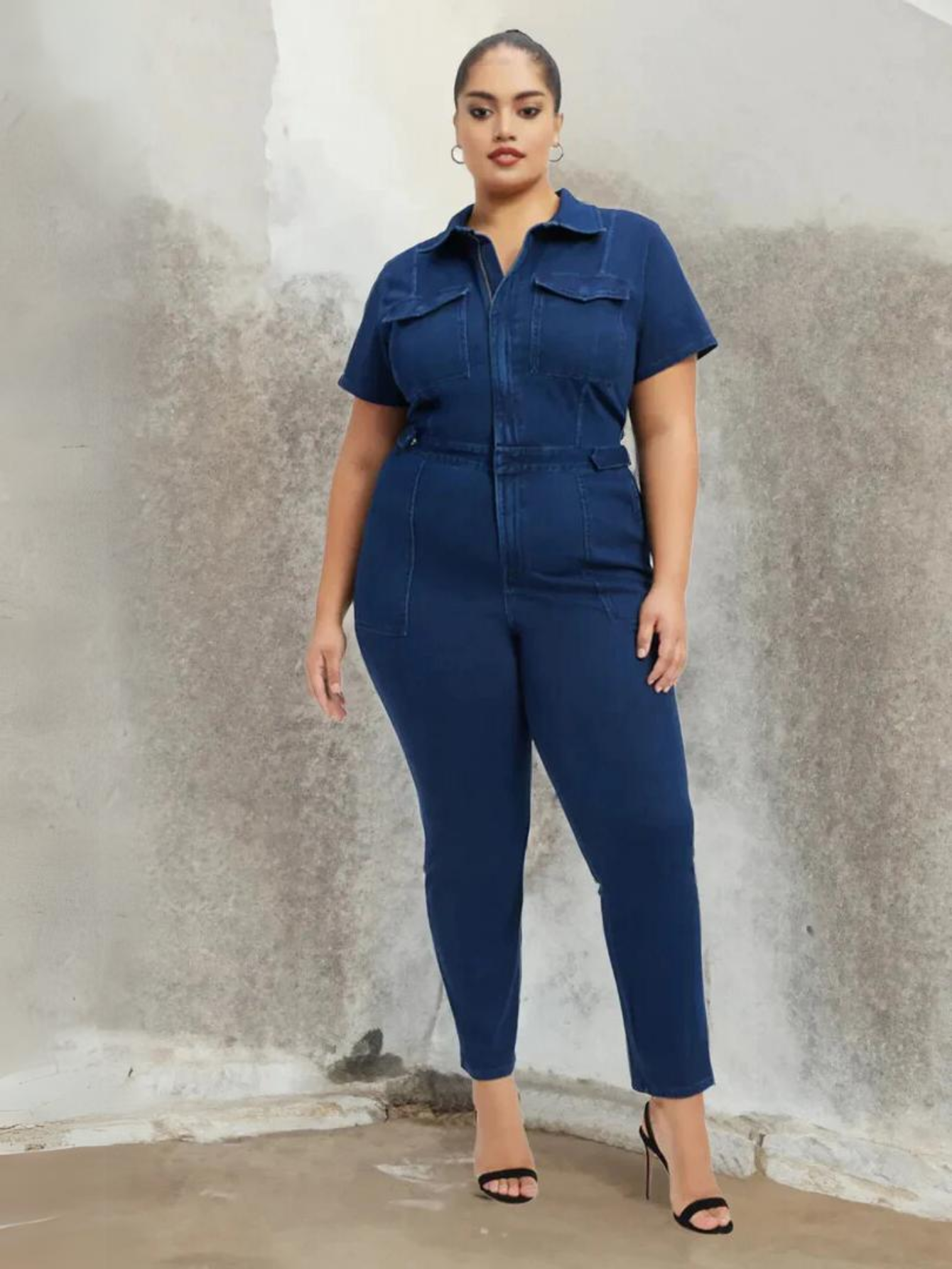 Classic Utility Front Zip Jumpsuit-Cozy Knit Sets