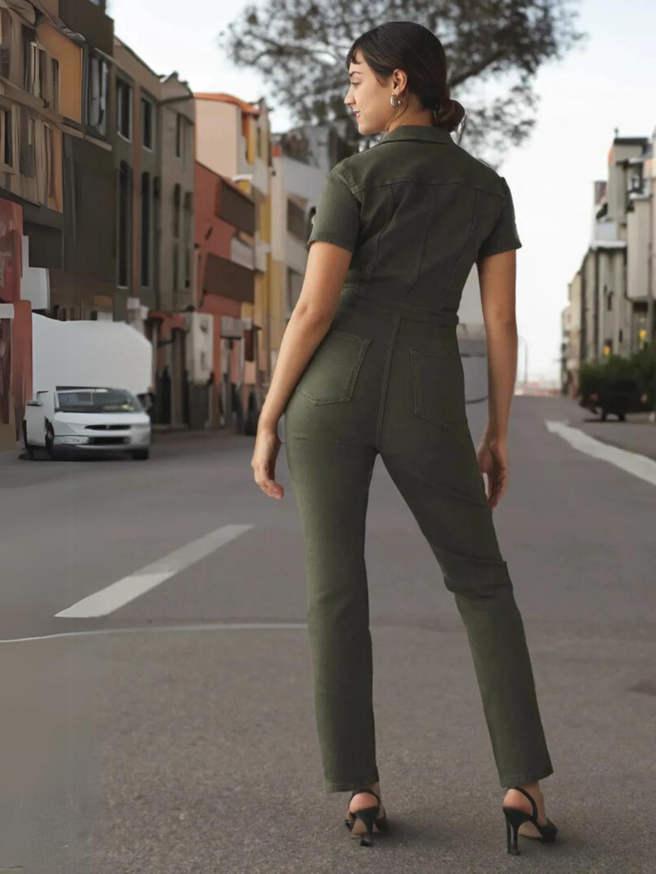 Classic Utility Front Zip Jumpsuit-Cozy Knit SetsClassic Utility Front Zip Jumpsuit - Image 13