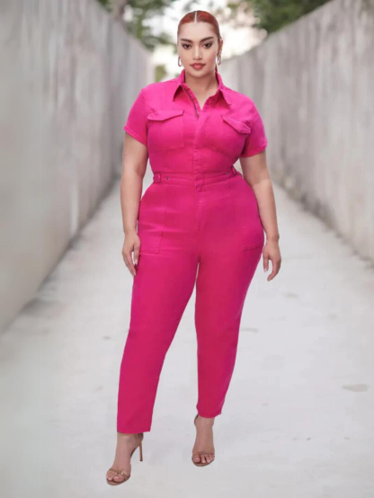 Classic Utility Front Zip Jumpsuit-Cozy Knit Sets