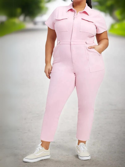 Classic Utility Front Zip Jumpsuit-Cozy Knit Sets