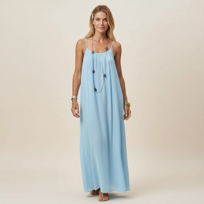 Effortless Solid Color Backless Cami Dress For Women