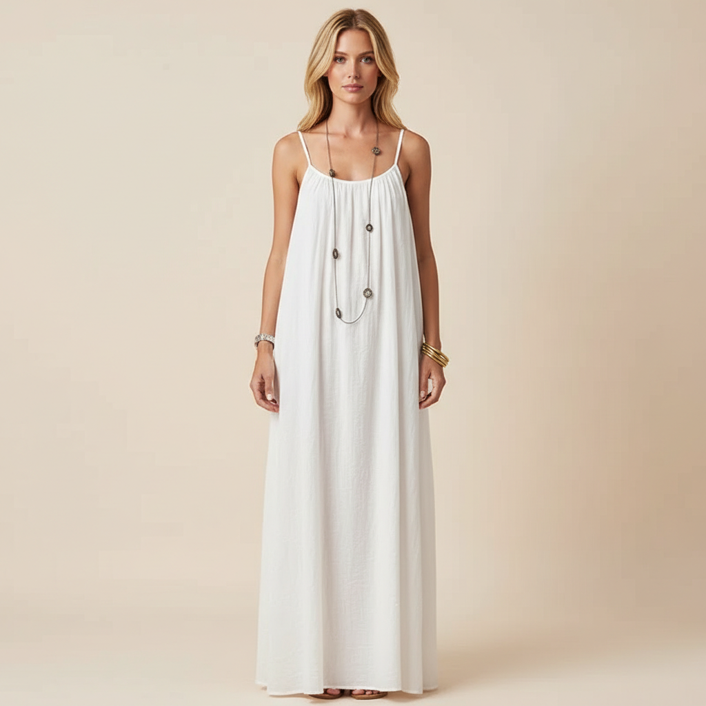 Effortless Solid Color Backless Cami Dress For Women