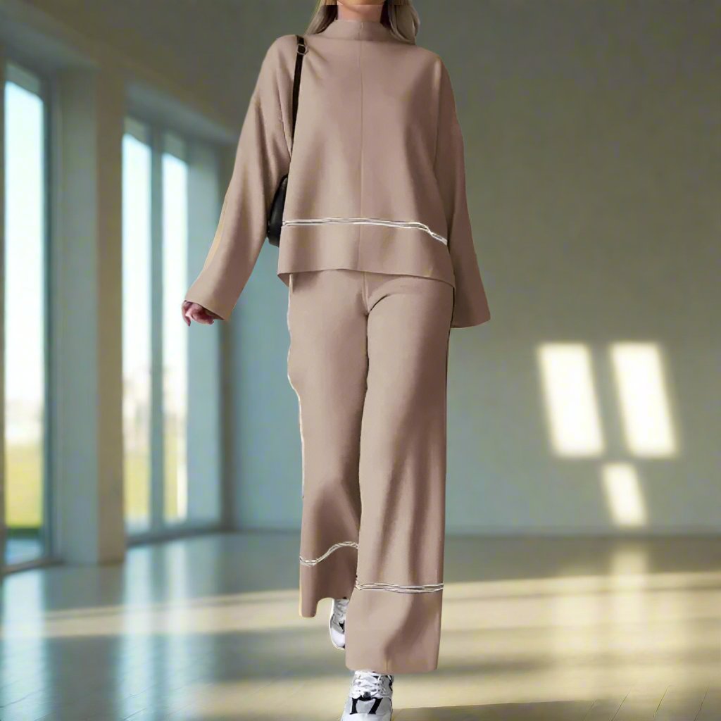 Fashionable High Collar Versatile Suit-Cozy Knit Sets