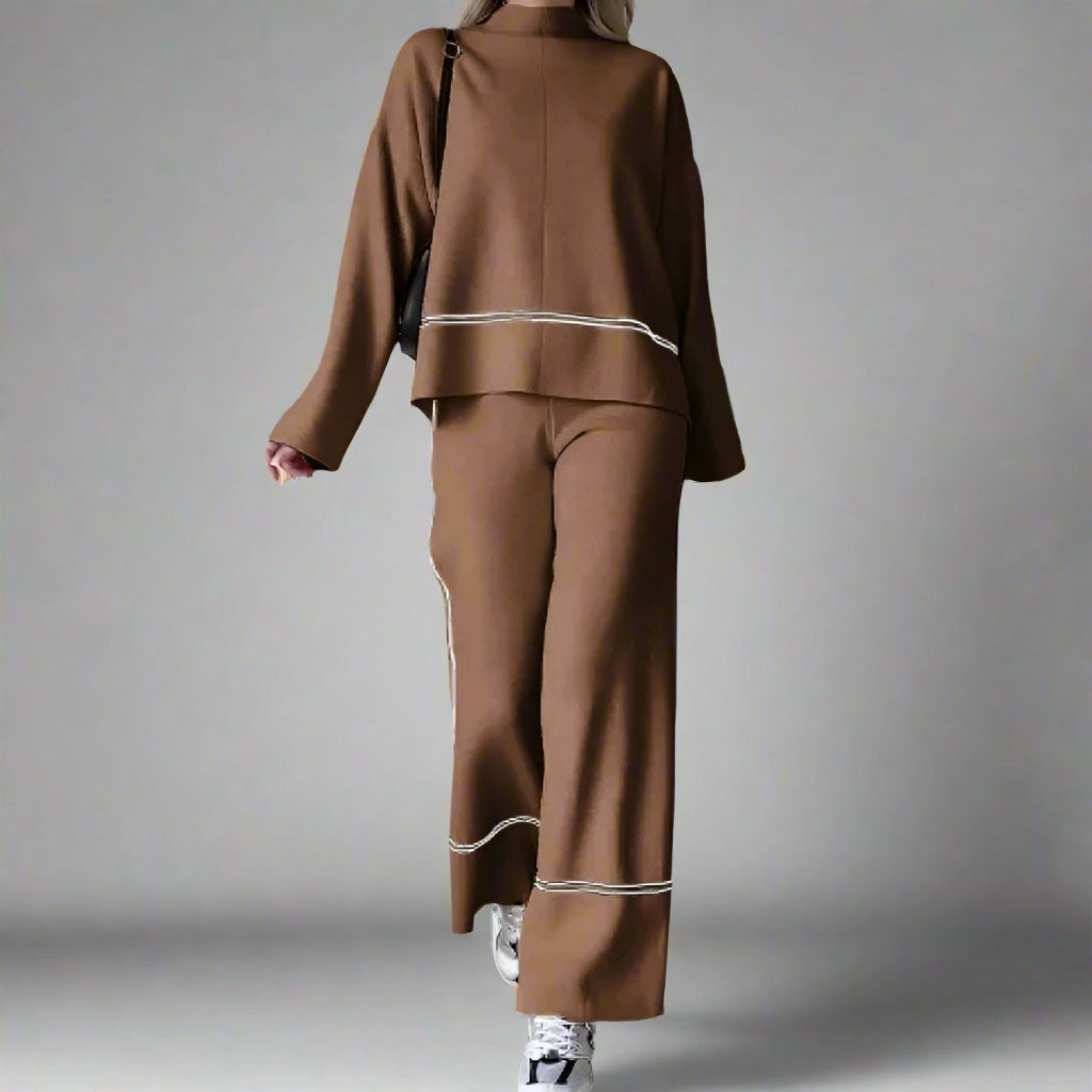 Fashionable High Collar Versatile Suit-Cozy Knit Sets