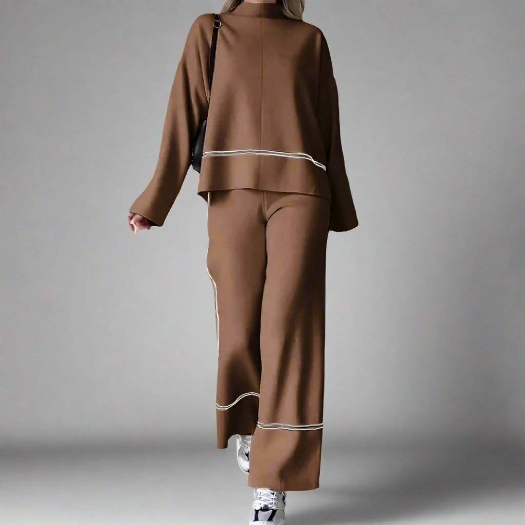 Fashionable High Collar Versatile Suit-Cozy Knit Sets