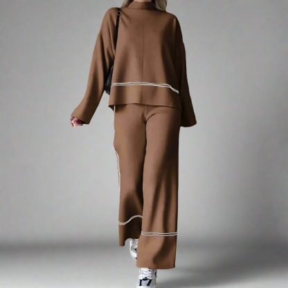 Fashionable High Collar Versatile Suit-Cozy Knit Sets