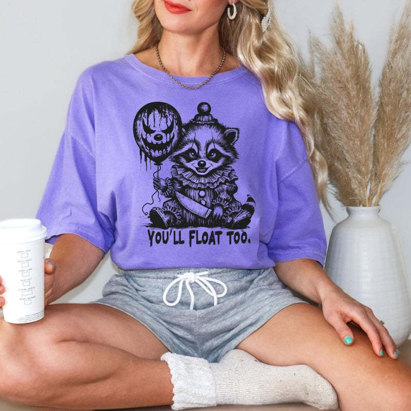 Float Too Raccoon Halloween Shirt-Cozy Knit Sets