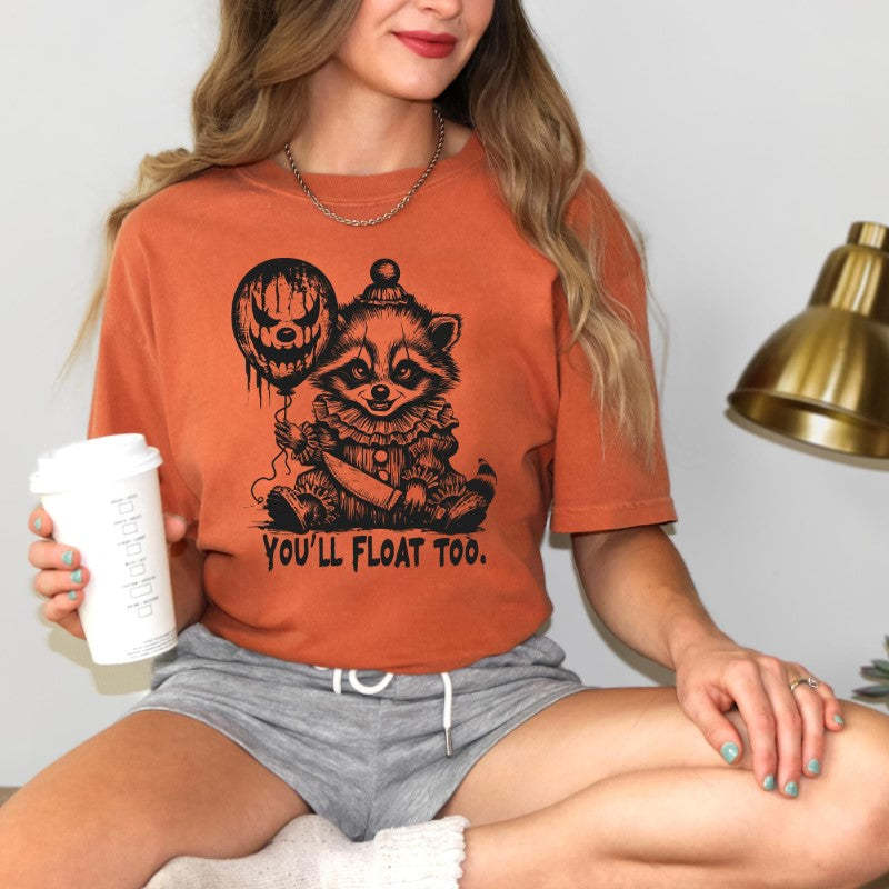 Float Too Raccoon Halloween Shirt-Cozy Knit Sets