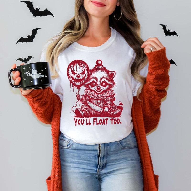 Float Too Raccoon Halloween Shirt-Cozy Knit Sets