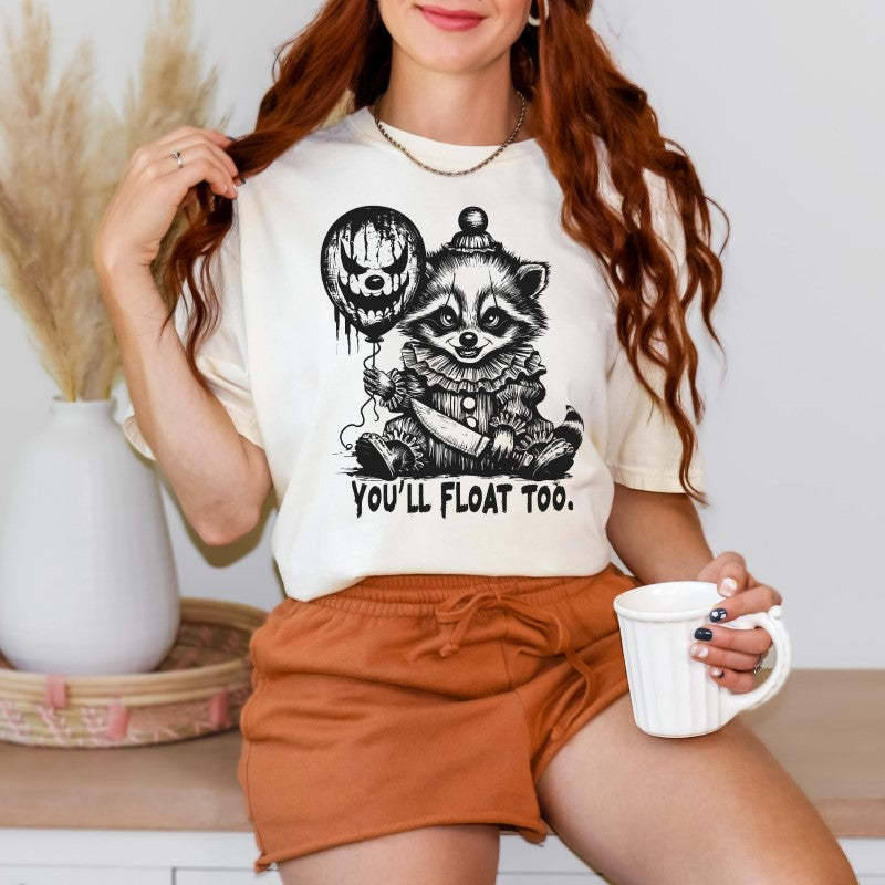 Float Too Raccoon Halloween Shirt-Cozy Knit Sets