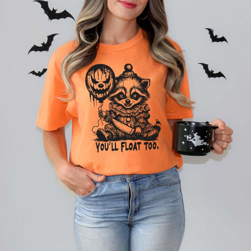 Float Too Raccoon Halloween Shirt-Cozy Knit Sets