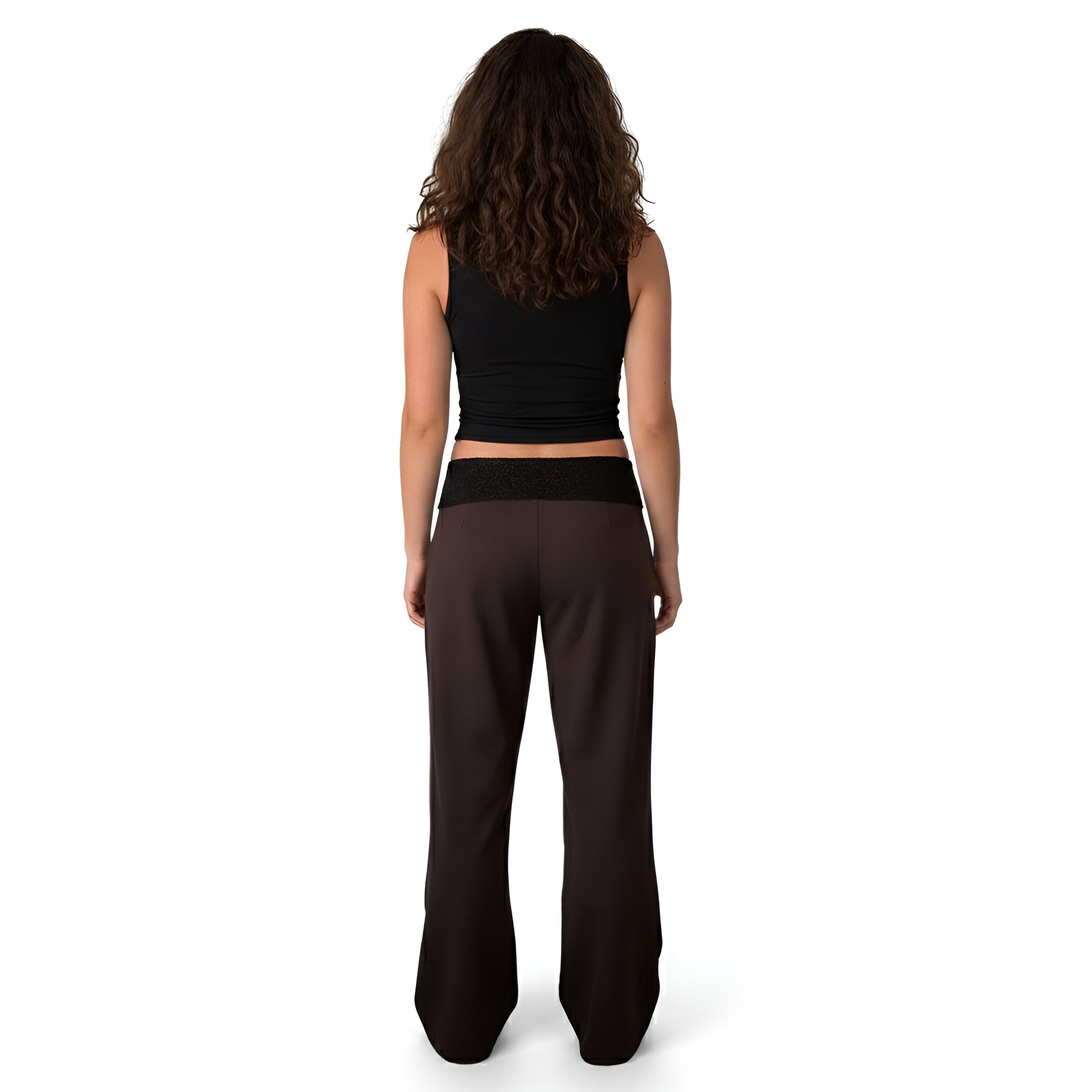 Polka Trim Wide Fit Suit Style Pants