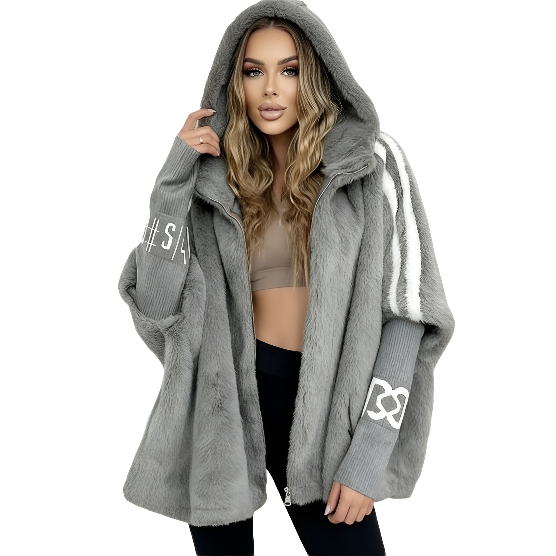 Cozy Hooded Zip Up Jacket For Women