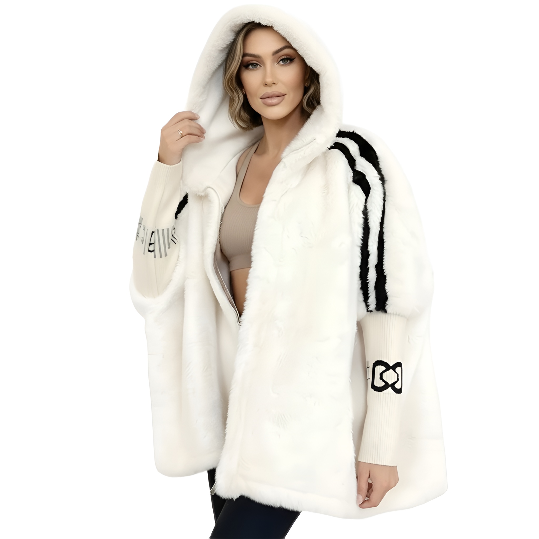 Cozy Hooded Zip Up Jacket For Women