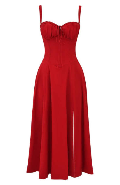 Floral Bustier Midriff Design Shaper Dress-Cozy Knit Sets