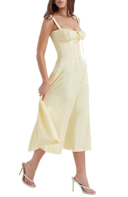 Floral Bustier Midriff Design Shaper Dress-Cozy Knit Sets