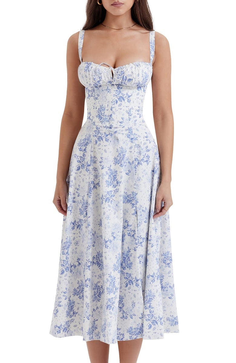 Floral Bustier Midriff Design Shaper Dress-Cozy Knit Sets