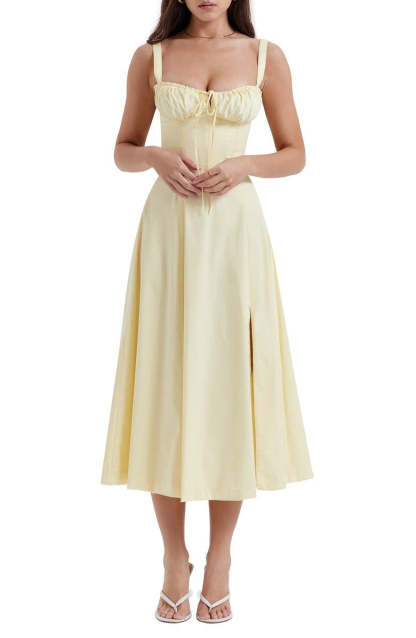 Floral Bustier Midriff Design Shaper Dress-Cozy Knit Sets